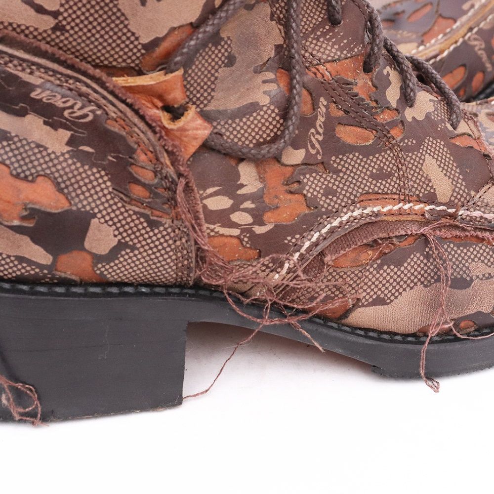 サイズ40.5 HIROMU TAKAHARA ROEN レザーレースアップブーツ ブラウン