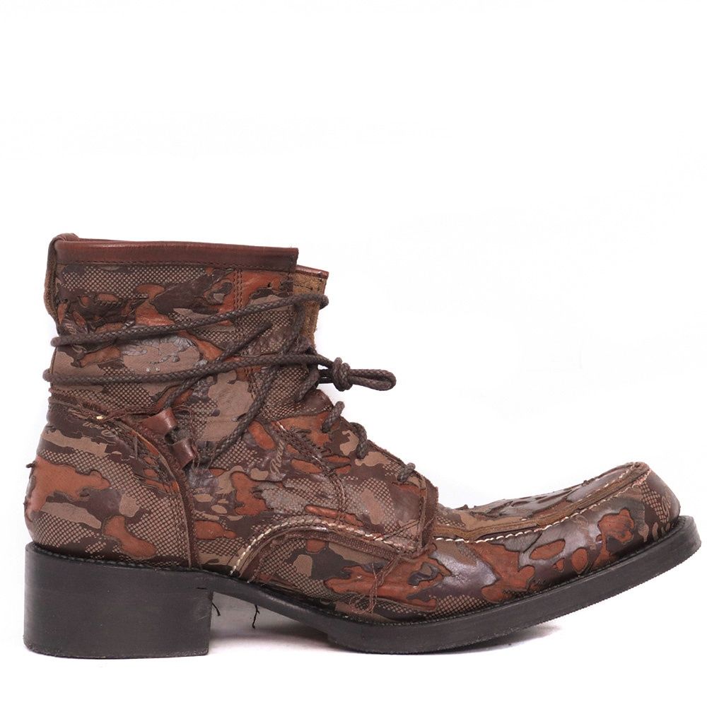 サイズ40.5 HIROMU TAKAHARA ROEN レザーレースアップブーツ ブラウン