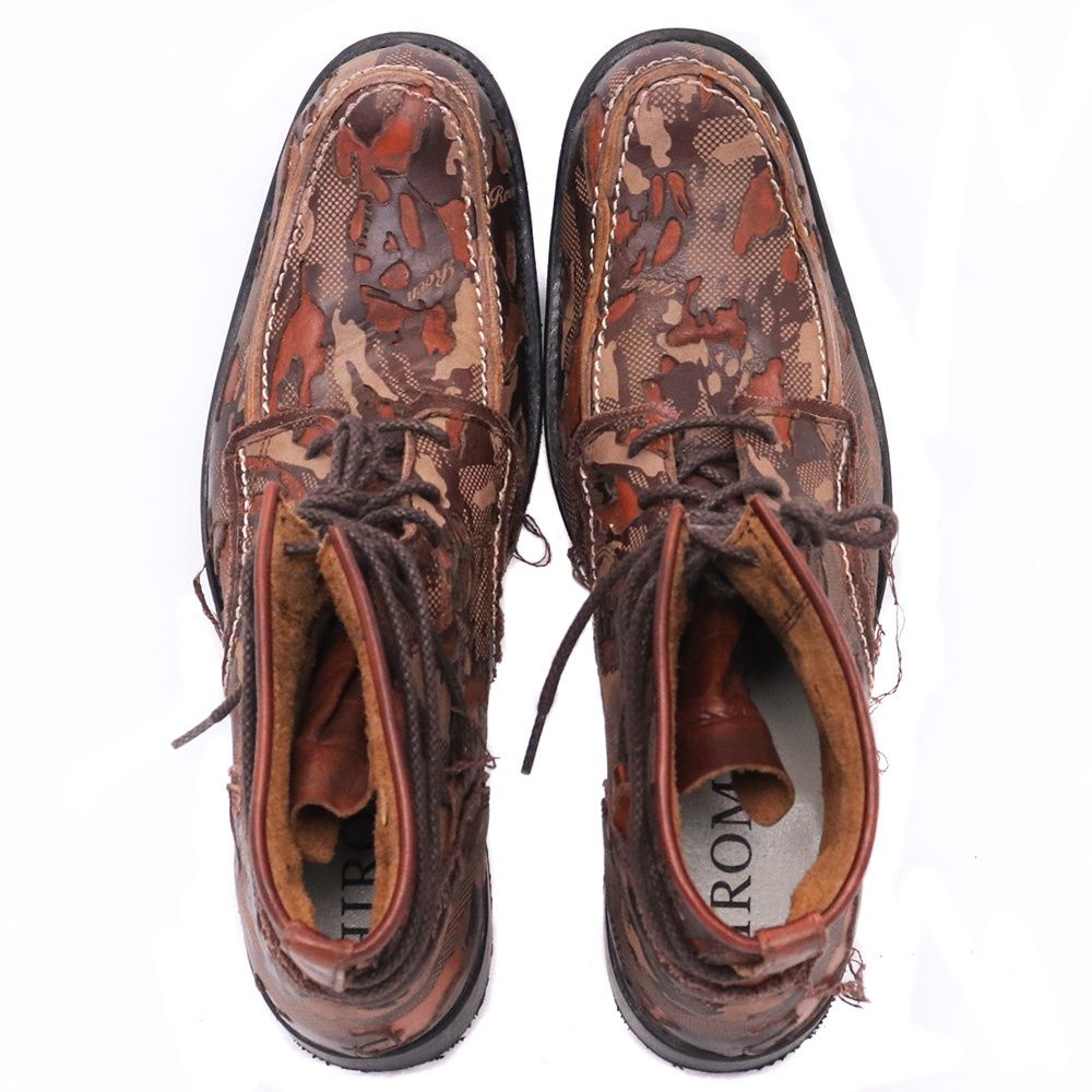 サイズ40.5 HIROMU TAKAHARA ROEN レザーレースアップブーツ ブラウン