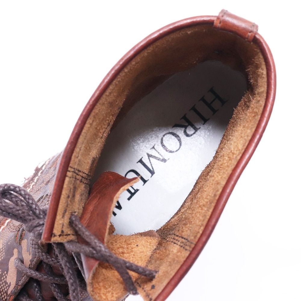 サイズ40.5 HIROMU TAKAHARA ROEN レザーレースアップブーツ ブラウン