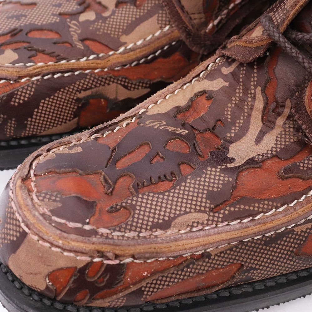 サイズ40.5 HIROMU TAKAHARA ROEN レザーレースアップブーツ ブラウン