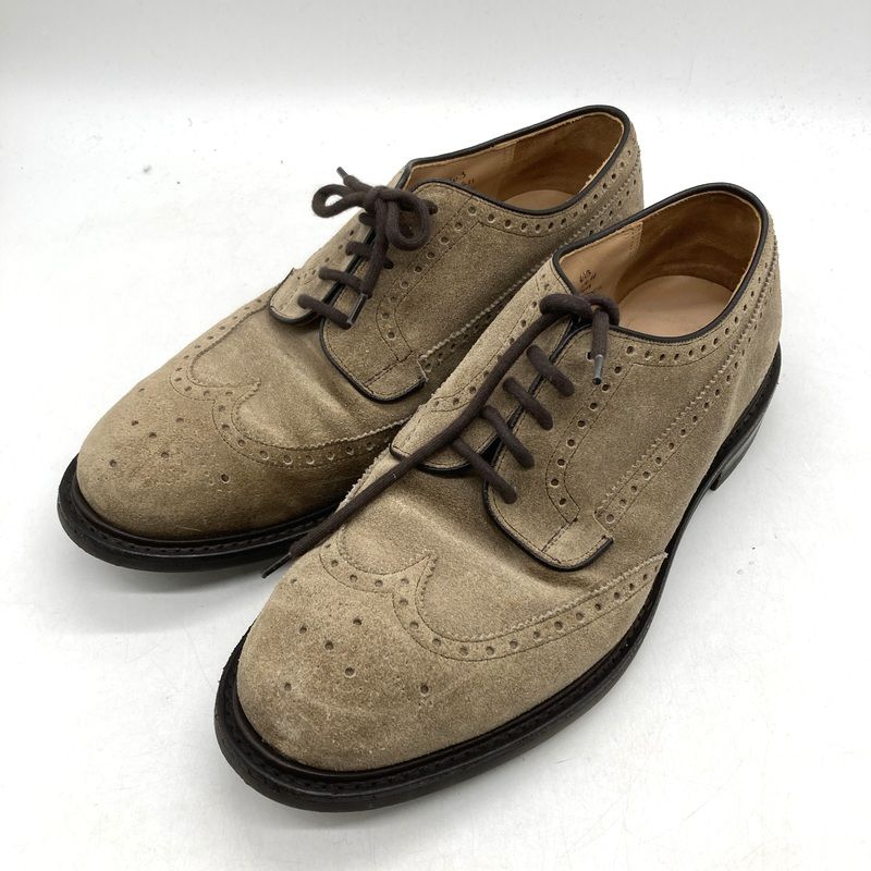 Church s チャーチ ウィングチップシューズ 革靴 コットストック スエードレザー サイズ90 G 103 約27.5 cm ベージュ 靴 B 15523◆