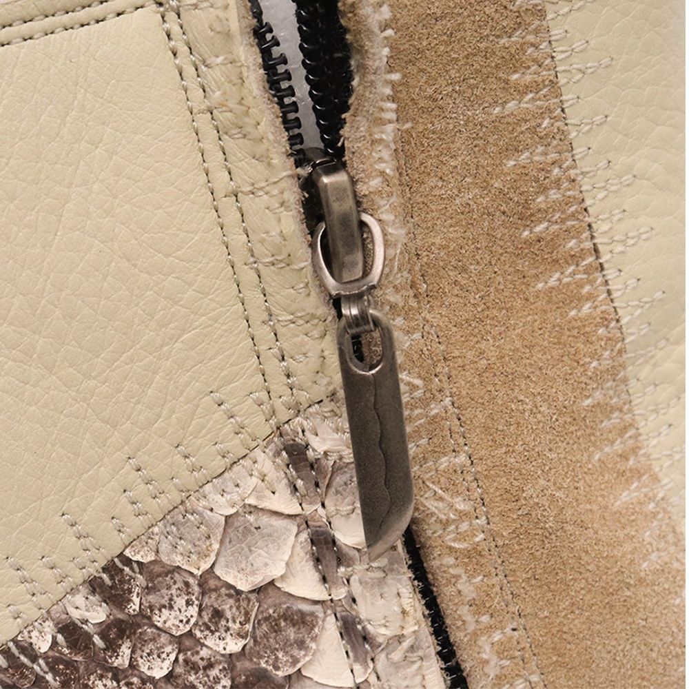 パッチワークブーツ クリーム