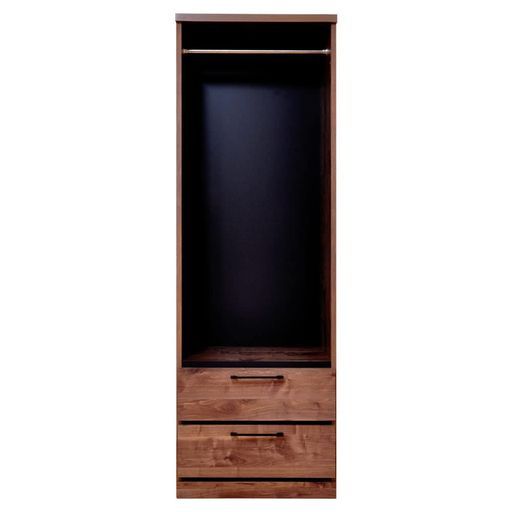 アルファタカバ引き出し付きハンガーラッククローゼット洋服衣類収納木製ロッカーラックおしゃれワードロープ幅60日本製完成品オープンワードシークス ブラウン