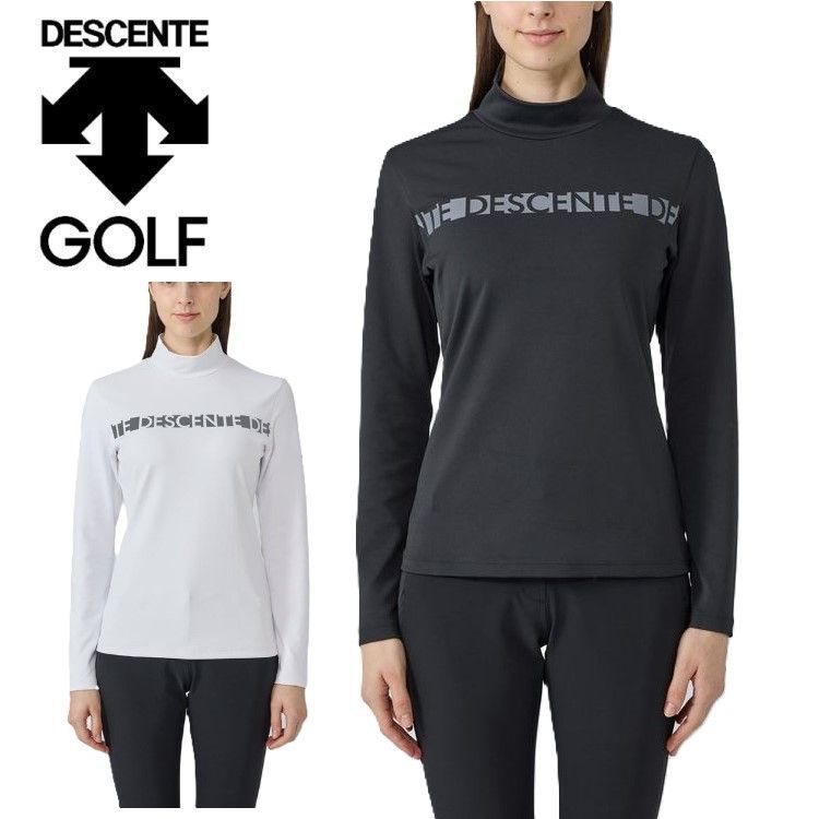 お買得 デサントゴルフ DESCENTE GOLF レディース 防風ベアスムースモックネック長袖シャツ DG5FLS52L 保温 微起毛 暖かい ストレッチ UVカット UPF50+