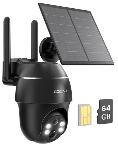 最新型 WIFI|電源不要 SIMカード付属 通信防犯カメラ屋外ソーラー64 GBMicroSDカード内蔵監視カメラ300万画素4灯夜間カラー撮影wifiなしネット回線不要太陽光給電工事不要電源不要