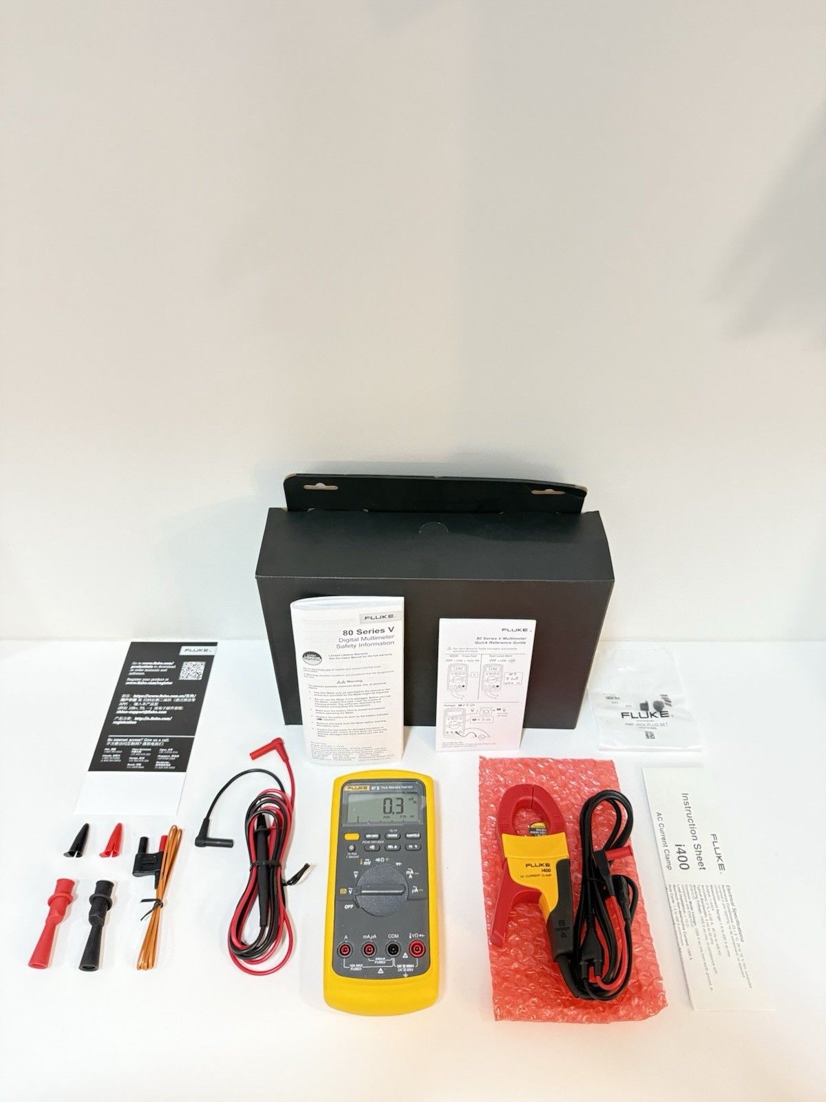 FLUKE 87 V マルチメーター コンビキット IMSK i 400 クランプリード付き|