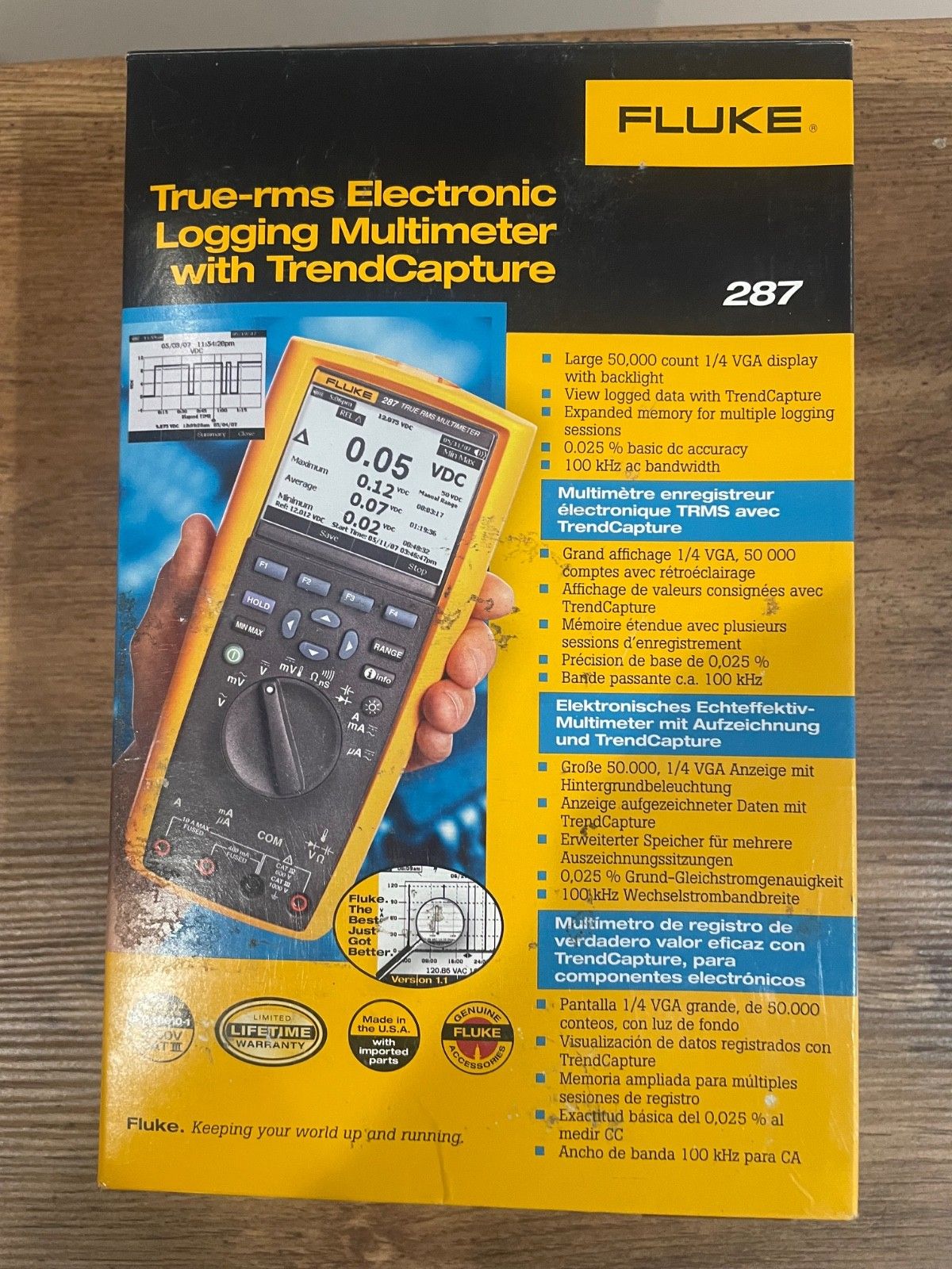 FLUKE 287 真の実効値電子ロギングデジタルマルチメーター