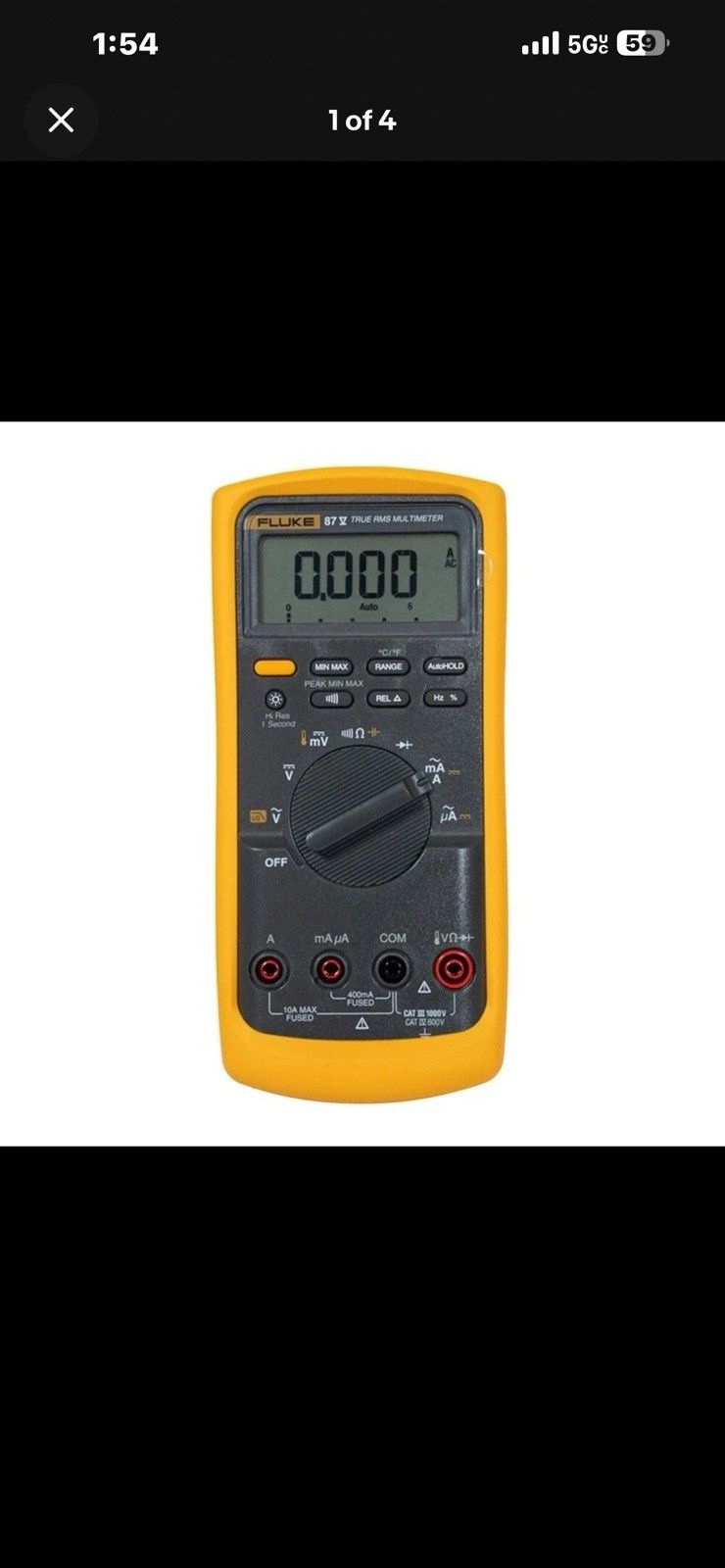 Fluke 87 V True RMS 用マルチメーター - リード線付き ほぼ