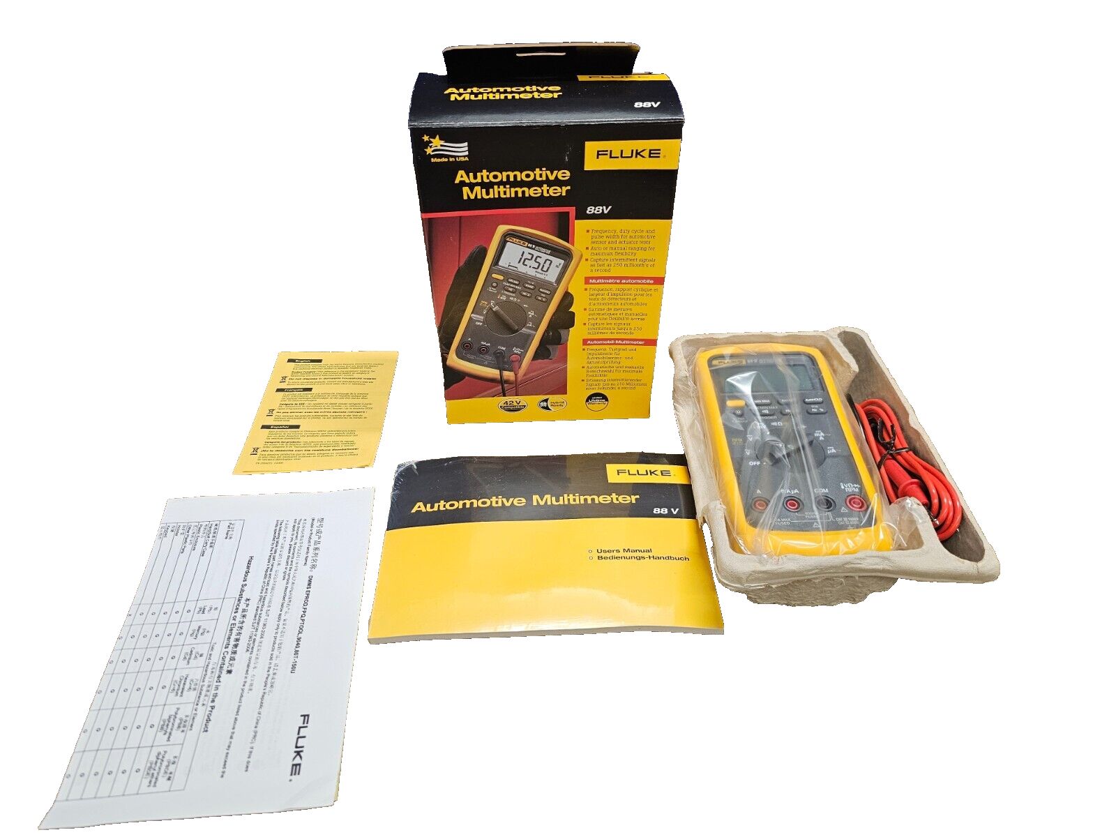 Fluke 88 V 5 自動車用デジタルマルチメーター 電圧計 A