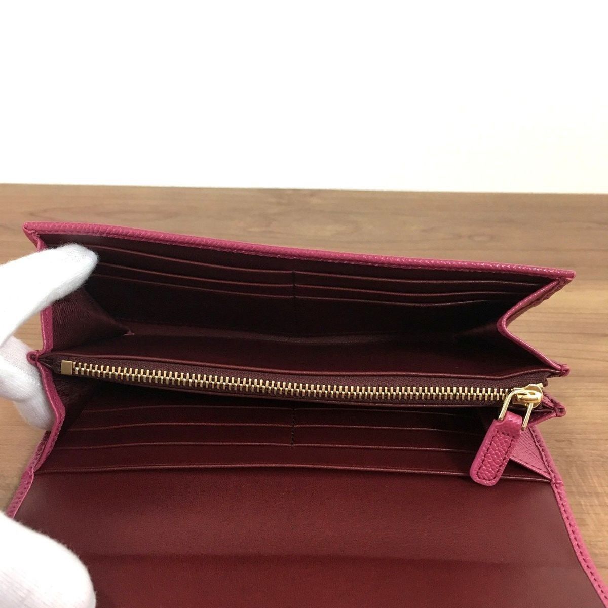 307 送料込み！ 極美品 BVLGARI 長財布 レザー ヘザーアメジスト 