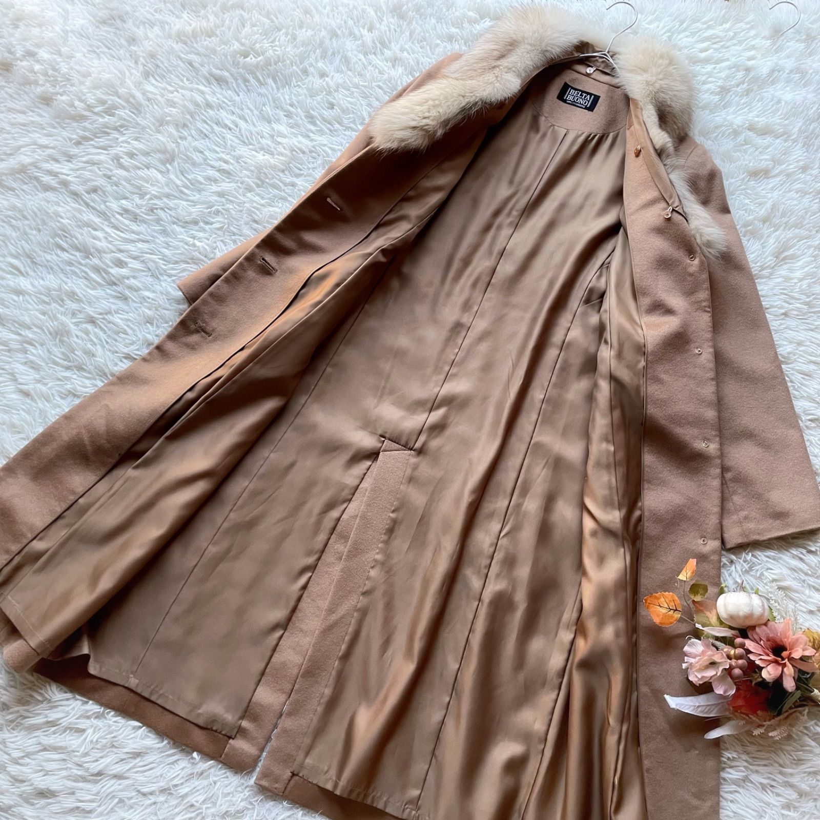 BELTA BUONO ベルタボーノ カシミヤ100% 2wayファー付きチェスター