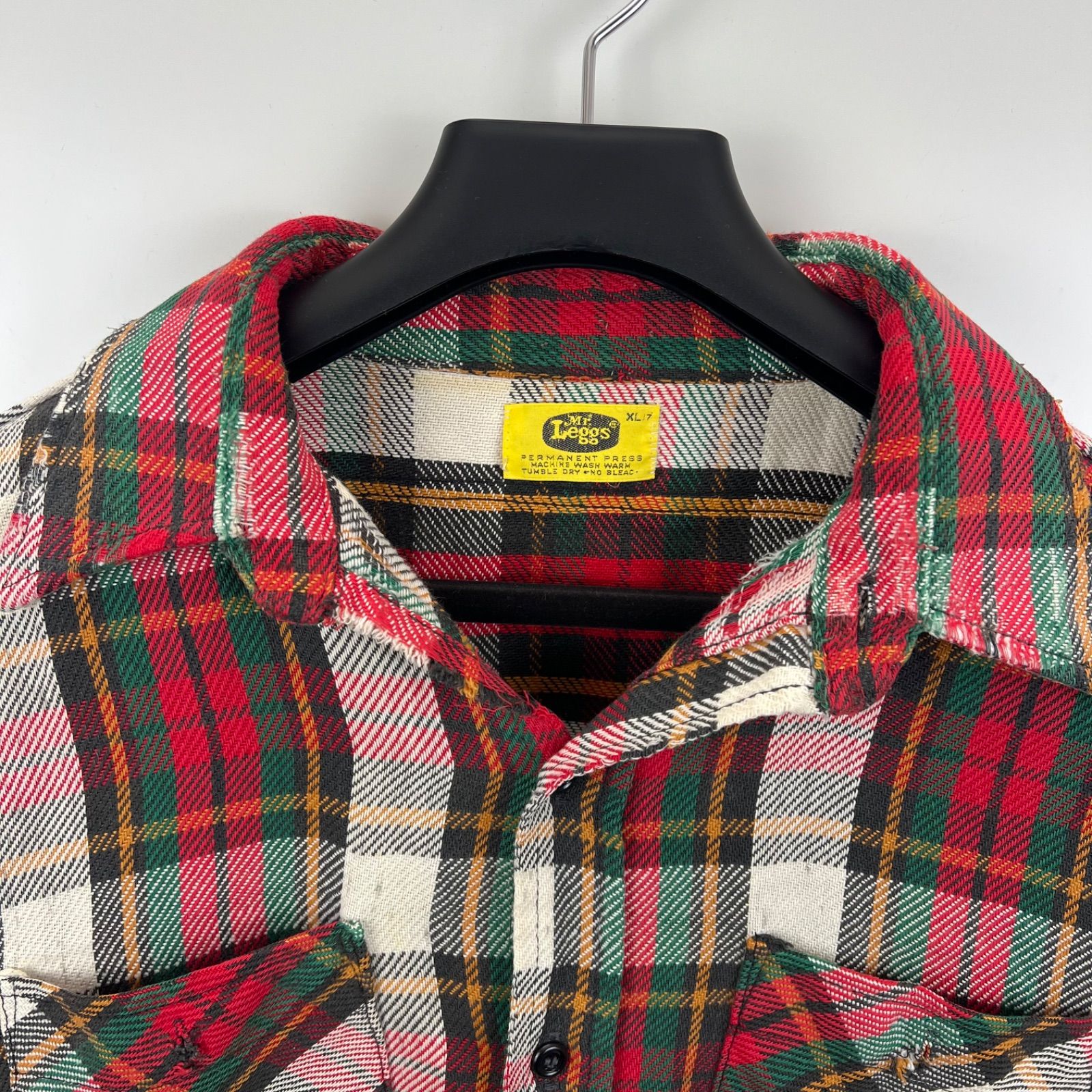 Mr.Leggs 70s USA vintage JUNK flannel L/S shirts XL ミスター