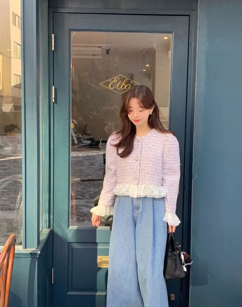 バイシーニ レースコンビツイード ライトパープル