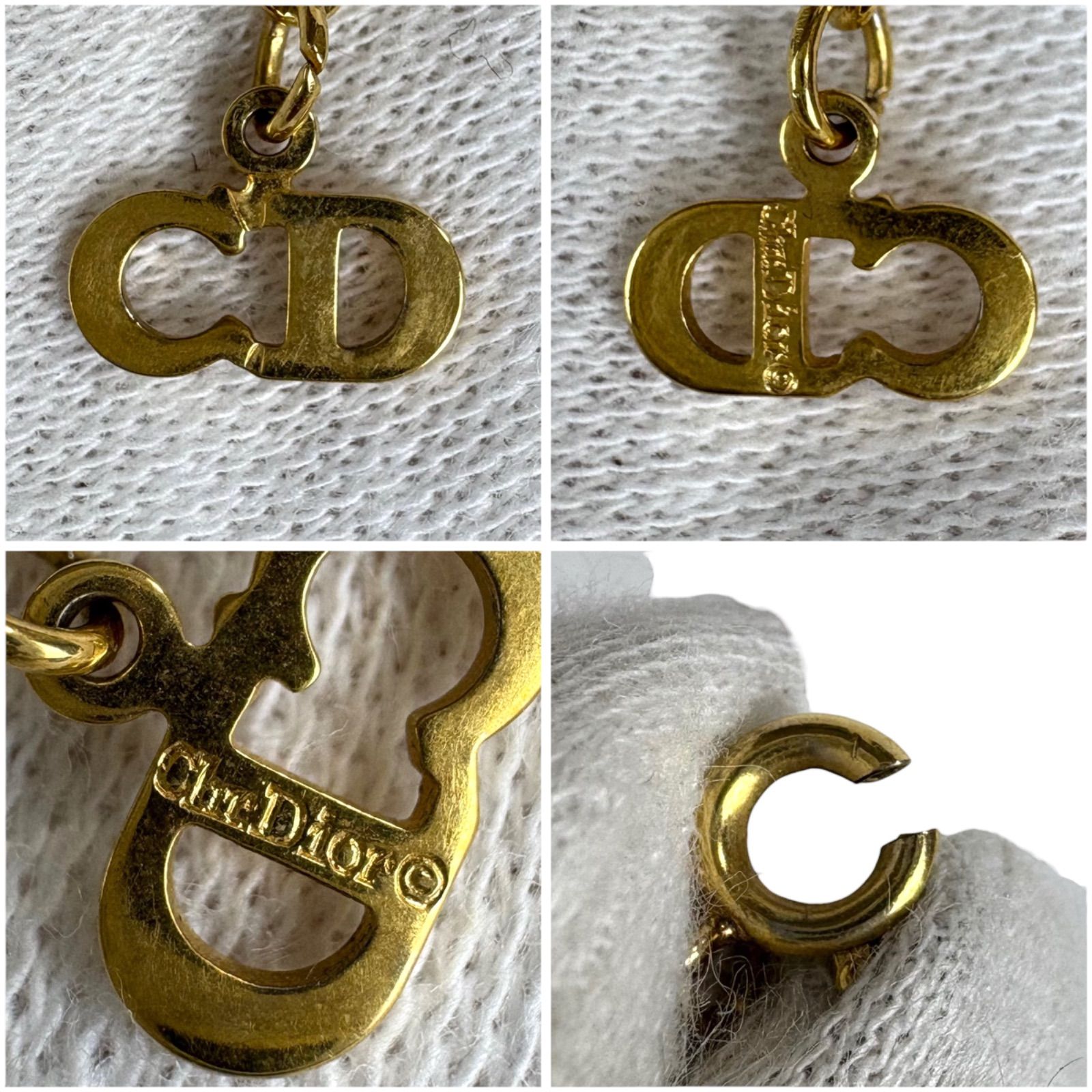 クリスチャンディオール Christian Dior ネックレス CDロゴ ラウンド 