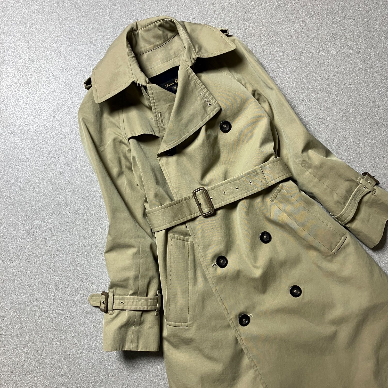 Drawer ライナー取り外し可】トレンチコート 裏地タータンチェック