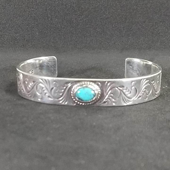 東店81-2876-2601 店舗併売 FIRST ARROWs バングル 唐草彫り ターコイズ カラクサ ファーストアローズ S 925 シルバー925 シルバー アクセ