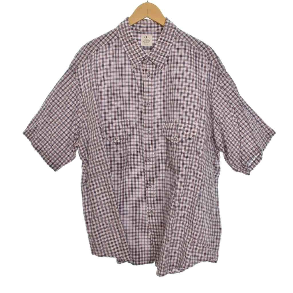 オーレイチョウルイラボ 0-CHO-RUI.LAB FANCY B.D. SHIRT シャツ 半袖 チェック F ピンク 青 ブルー 22 S-04