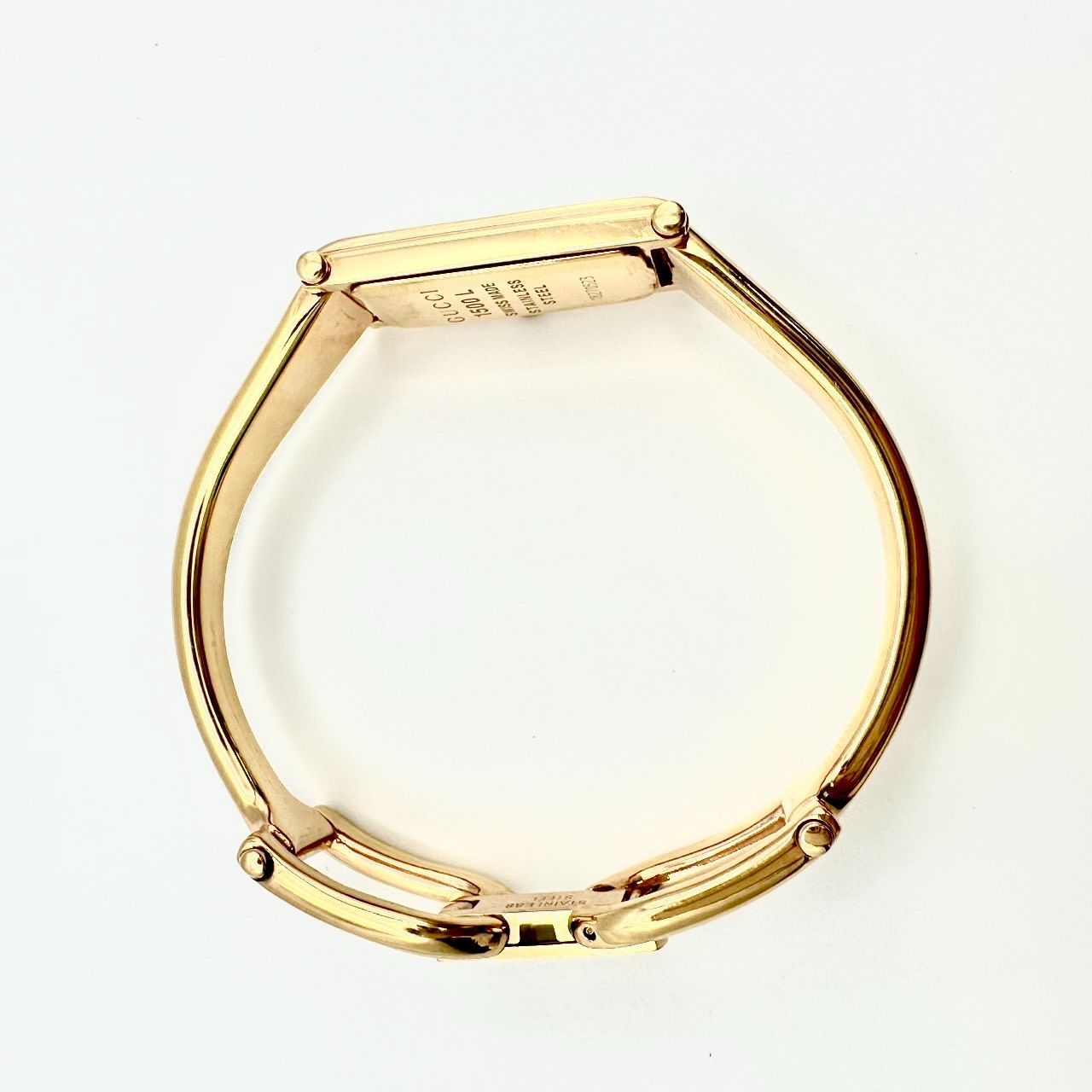 電池交換済み GUCCI グッチ クォーツ 1500 L GG柄 1 Pダイヤモンド GD|GP シェル文字盤 アナログ ゴールド レディース 腕時計 ミ2601