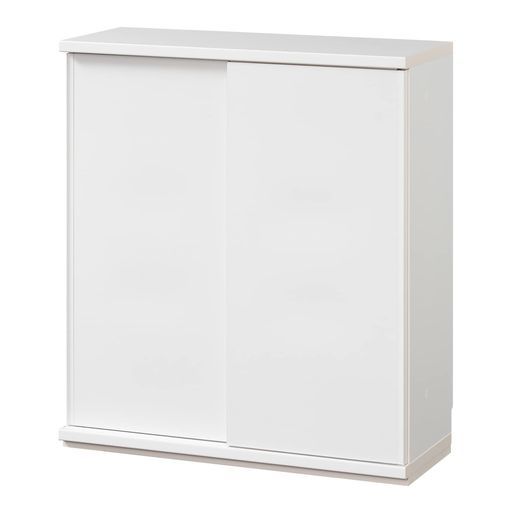 白井産業カウンター下収納ラック引戸タイプキャビネット木製組み合わせてキッチン ダイニングに合わせた幅にできるユニット収納シンプルなデザインホワイト白幅75奥行29.6高さ84.9 cmPTS…