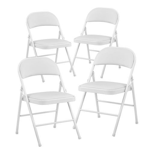 BOOSDENパイプ椅子4脚セット折りたたみ椅子折りたたみチェアおりたたみいす背もたれ会議イスダイニングチェア室内軽量おしゃれ省スペースイベントシンプルホワイト