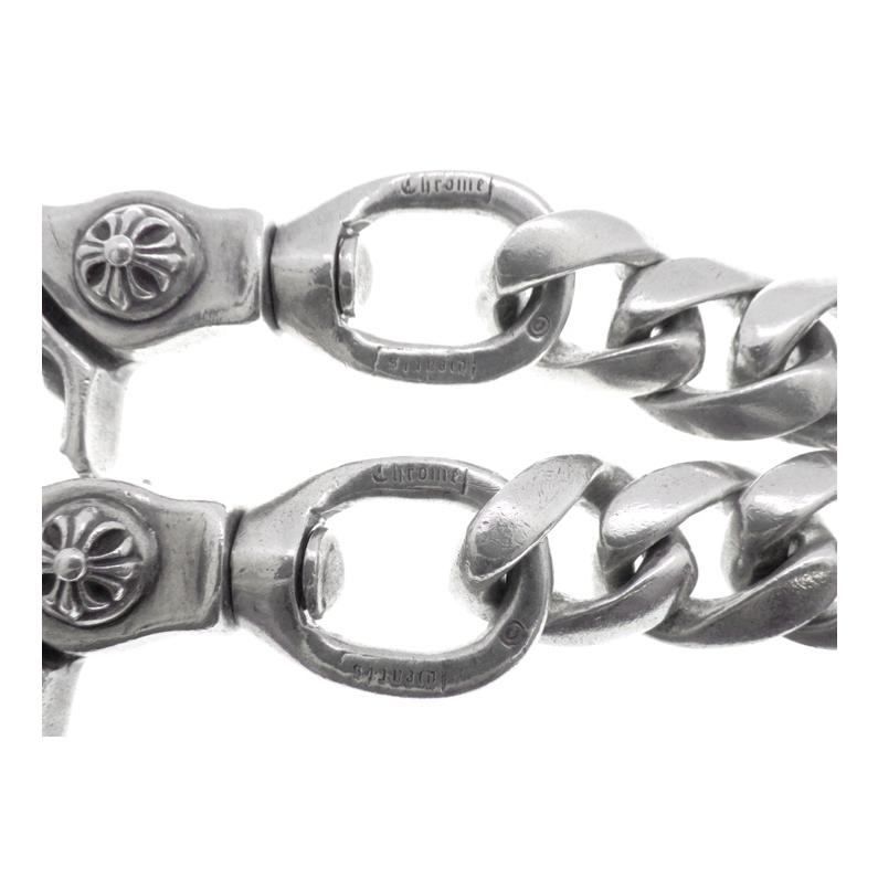 クロムハーツ サイズ:ショート  DBL PAPER CHAIN SHORT-T 2クリップ シルバーウォレットチェーン 中古 SS07 クロムハーツ CHROME HEARTS 【 CLASSIC SHORT-T 2 】 2クリップ