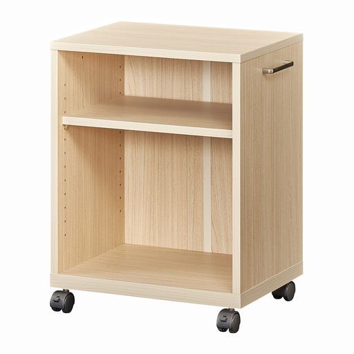 白井産業デスクサイドに便利サイドワゴンラックキャスター付き2段デスク下収納A 4ファイルボックス対応背面化粧木製ナチュラルブラウン幅45高さ59.1奥行34.3 cmONA-6045 Wオフィスコ2 NA