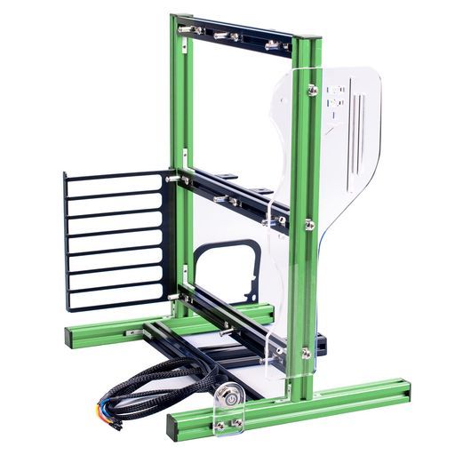 DIYITXMATXATXコンピューターオープンエアケース アルミニウムオープンフレームコンピューターケース PCテストベンチ垂直マザーボードシャーシDIYキット グリーンブラック