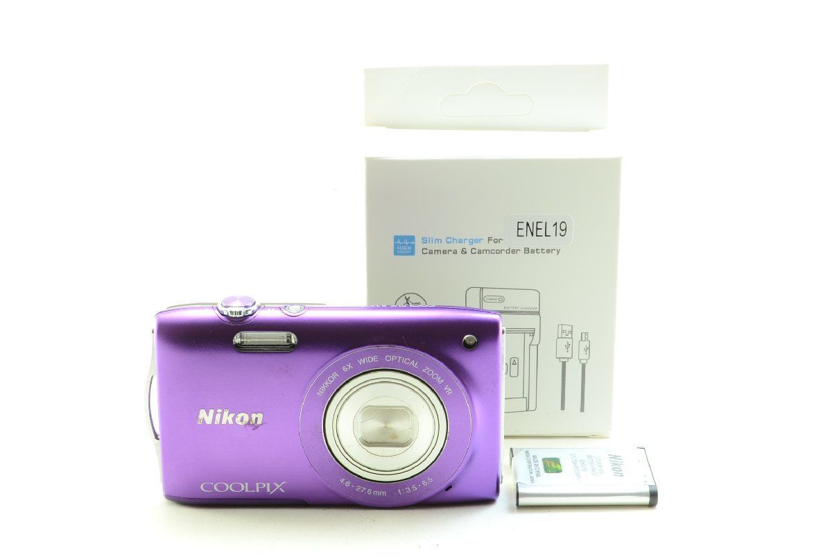 Nikon COOLPIX S3300 紫色 デジタルカメラ 充電器付き Amazon.com : Nikon COOLPIX S3300 16 MP Digital Camera with 6x Zoom