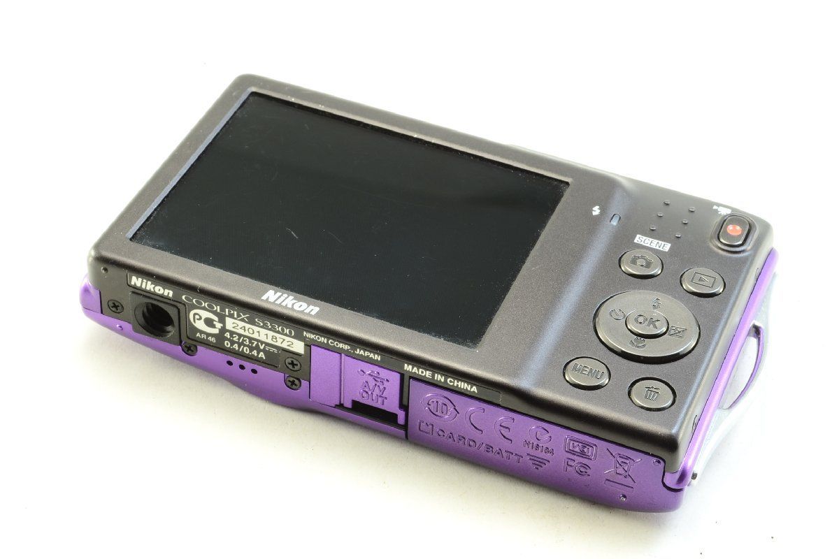Nikon COOLPIX S3300 紫色 デジタルカメラ 充電器付き 良品】Nikon COOLPIX S3300 / 新同充電器付 - メルカリ