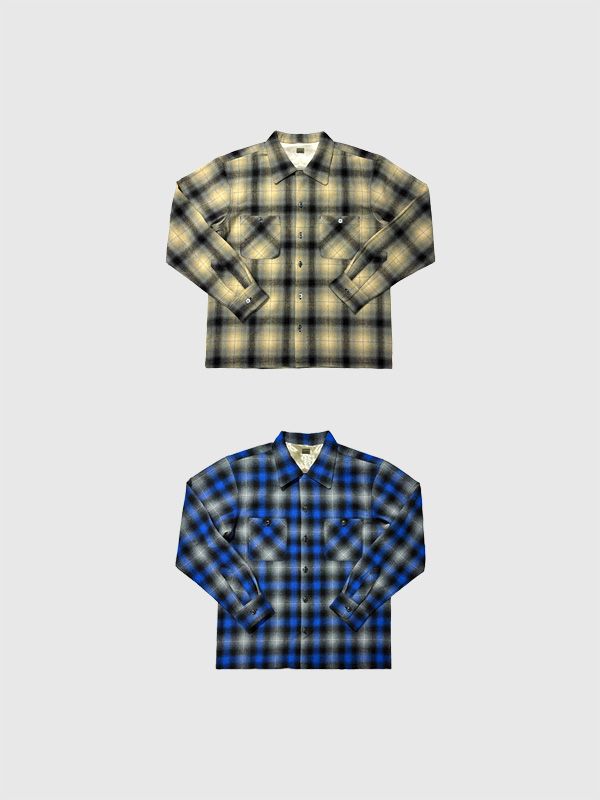 TENDERLOIN テンダーロイン オンブレ チェック シャツ ウール OMBRE CHECK SHIRTS BEIGE