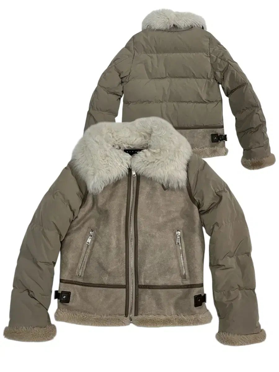 シスレー ムートン ファー カラ ダウン アウター 42