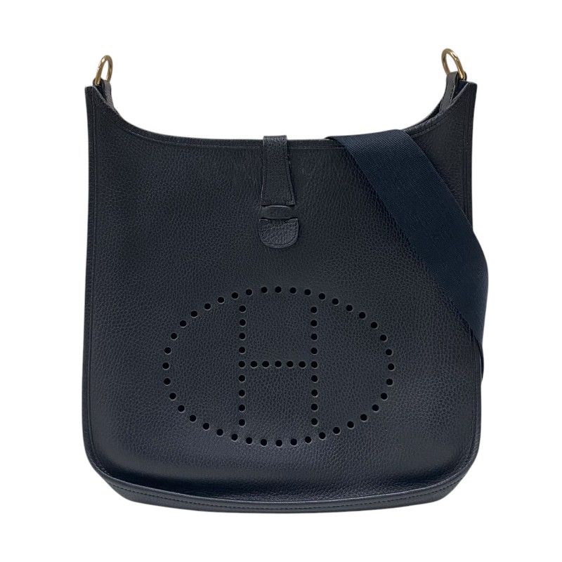 エルメス HERMES エヴリン1 GM □B刻 ブラック ゴールド金具 アルデンヌ レディース ショルダーバッグ エルメス HERMES エヴリン1 GM □B刻 ブラック ゴールド金具