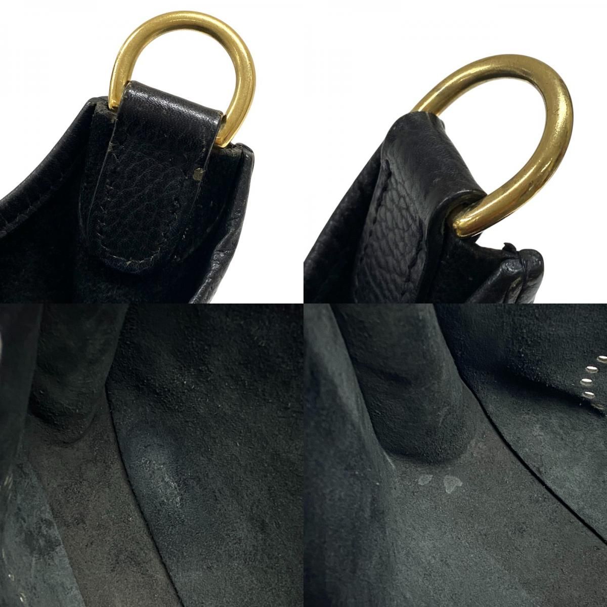 エルメス HERMES エヴリン1 GM □B刻 ブラック ゴールド金具 アルデンヌ レディース ショルダーバッグ エルメス HERMES エヴリン1 GM □B刻 ブラック ゴールド金具