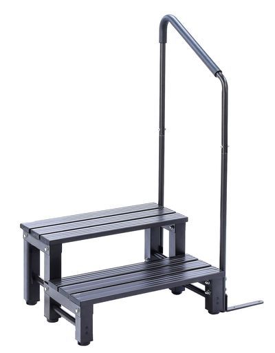 リビングアウト LivingOut アルミステップ台手すり付き2段ブラック