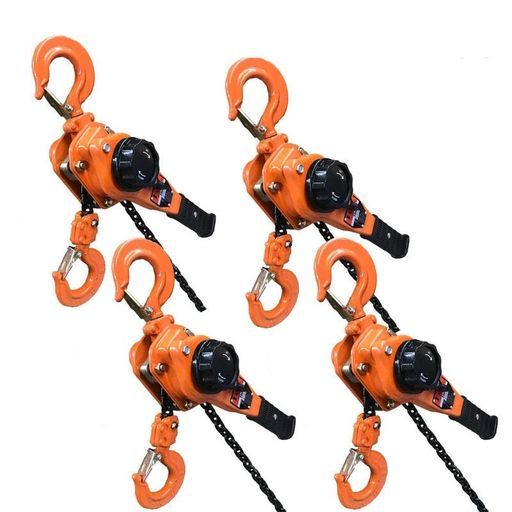 ベストアンサー最新レバーホイスト1 tonチェーン1.5 m 1 t セット4台1000 kg 1トン軽量化小型化チェーンローラーチェーンブロック荷締機ガッチャがっちゃ