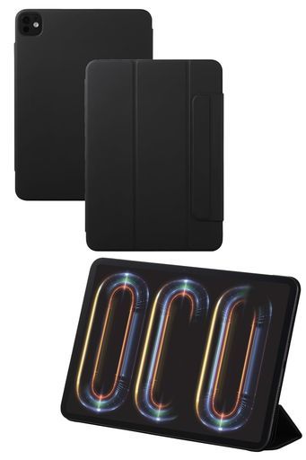 エレコムiPadPro11インチ(M4)2024年ケースマグネット吸着式超薄型軽量2アングルに変えられるオートスリープ/オートウェイクアップTBWA24PMWVPF2BK