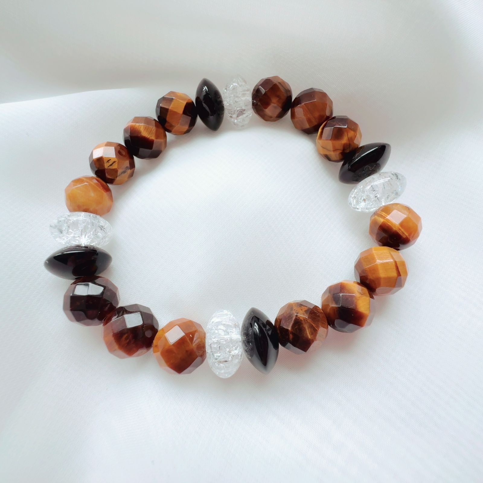 M 167 運命を変える 開運 金運 召致ブレスレット 昇龍命‐shoryumei 祈祷師 澪央 みお タイガーアイ 虎目 オニキス 水晶 クリスタル クラック 八方除け 霊感 霊視 祈祷 成就 男女兼用 ユニセックス 数珠 パワーストーン 強運 運気