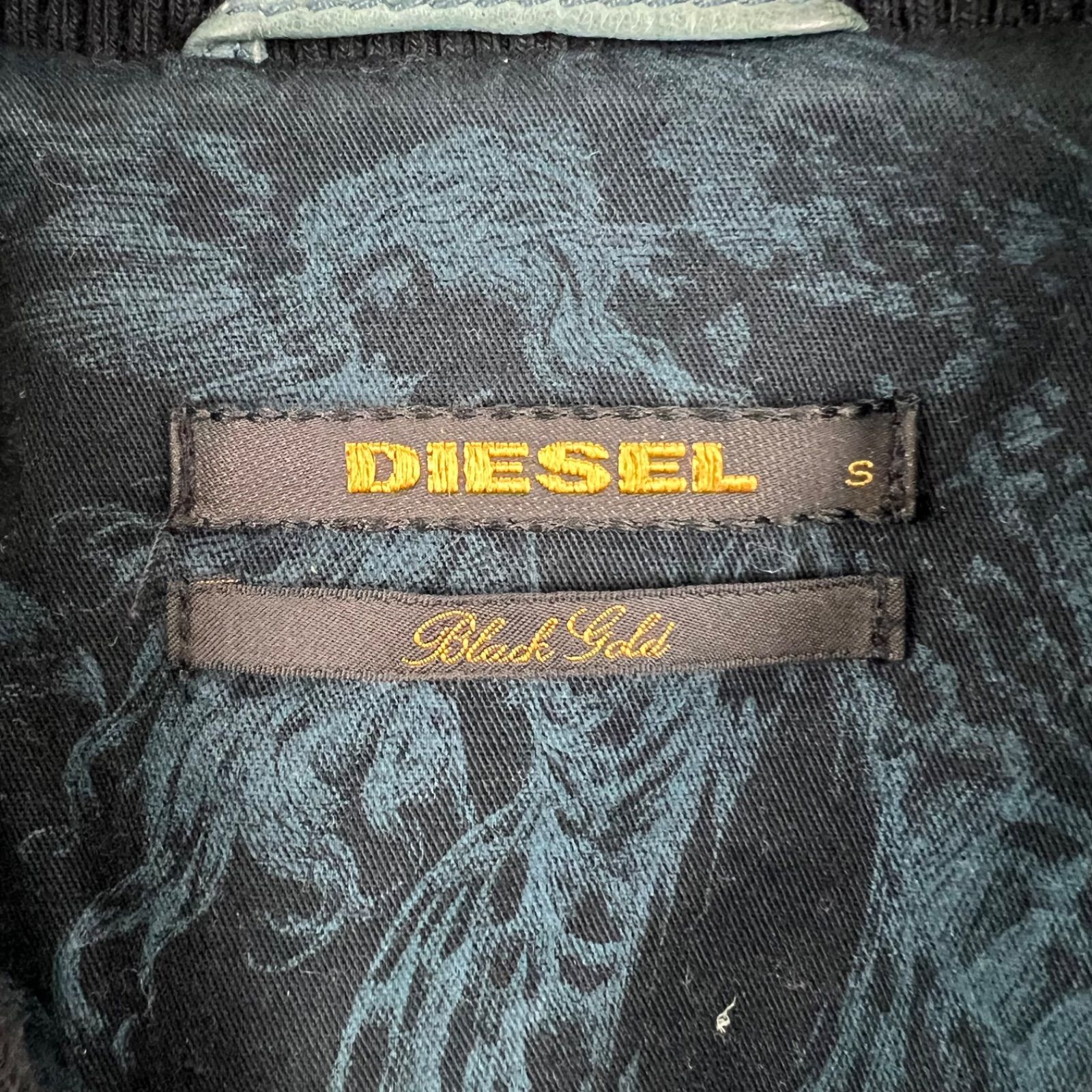 DIESEL BLACK GOLD 00s y2k archive grunge feather print leather