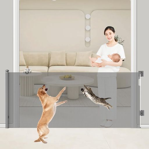 エルフベビー FairyBaby ベビーゲートロール式ハイタイプ高さ105 cm最大取付幅300 cm最大取付幅3 m超ロングゲート階段上ワイドゲートハイゲート巻き取り式段差なしバリアフリー伸縮型猫飛び越…