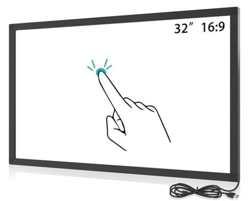 Senisway 32インチマルチ10ポイントIRタッチスクリーンオーバーレイ 赤外線タッチスクリーンフレームガラスなし