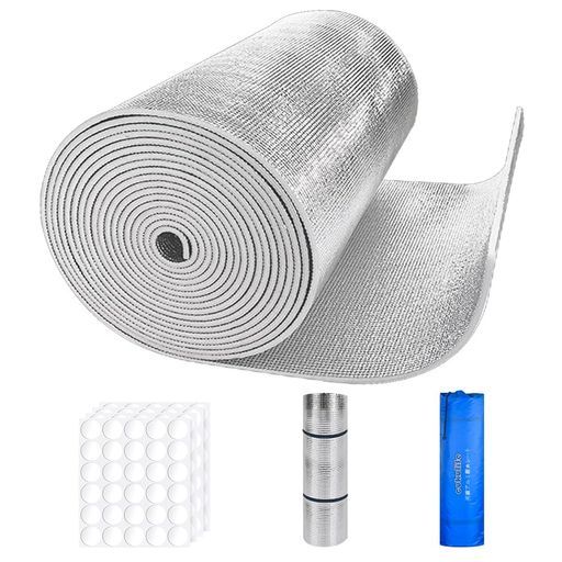 両面アルミ断熱シート8 mm 厚50 cmx 500 cm|90 cm|100 1000 cm大判5 m 10 m業務用窓床車壁屋根両面アルミ蒸着断熱シート防水加工冷房暖房