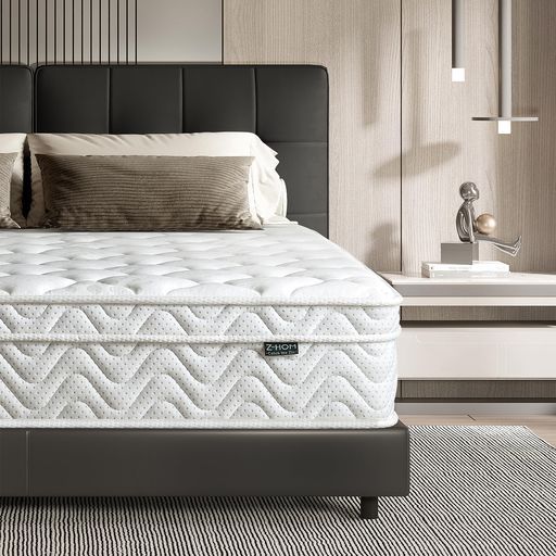 Z HOMシングル 厚26 cm高反発マットレスベッドマットレスポケットコイル体圧分散通気性圧縮梱包2 0 mmスプリング採用純高反発マットレスやや硬め固め圧縮梱包マットレス体のラインにフィ…