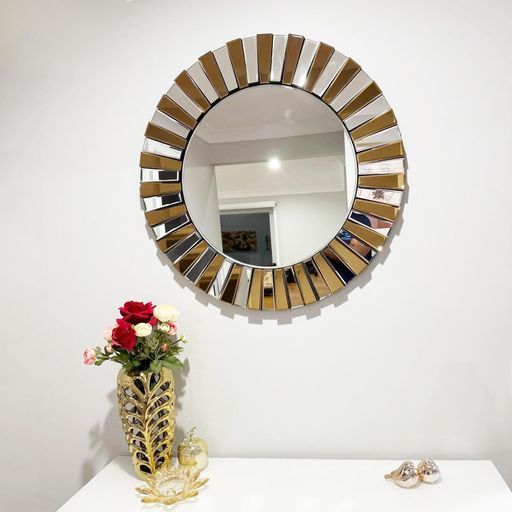 Artlogeミラーおしゃれ鏡壁掛け浴室ウォールミラー洗面台玄関洗面鏡丸姿見風呂女優ミラー割れない鏡大きい壁美人曇り止め化粧鏡美容室新築贈り物インテリアデコレーション