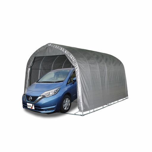 Nan-aCorporation パイプ車庫 ミニバンタイプ用本体一式ベース式シルバーユー間口2.7 x高さ2.4 x奥行4.8 mガレージバイク車車庫エクステリア