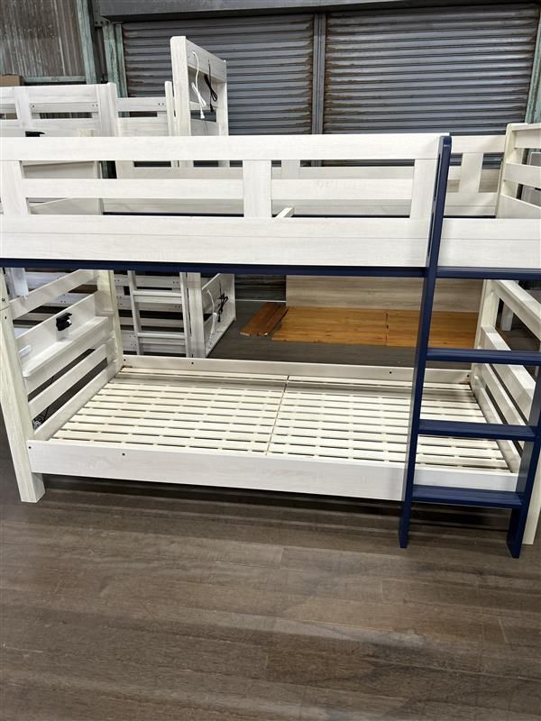 2段ベット ホワイトｘネイビー 1台限り アウトレット