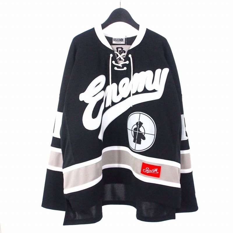 セントマイケル X PUBLIC ENEMY GAME SHIRT ゲームシャツ 長袖 OS ブラック 黒 SM-YS 1-0000-C 19