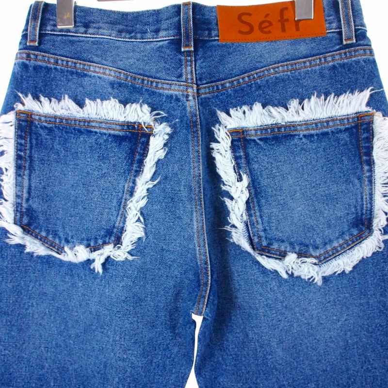 セファ Sefr 25AW Frayed Cut Jeans DARK RIVER BLUE ニムパンツ