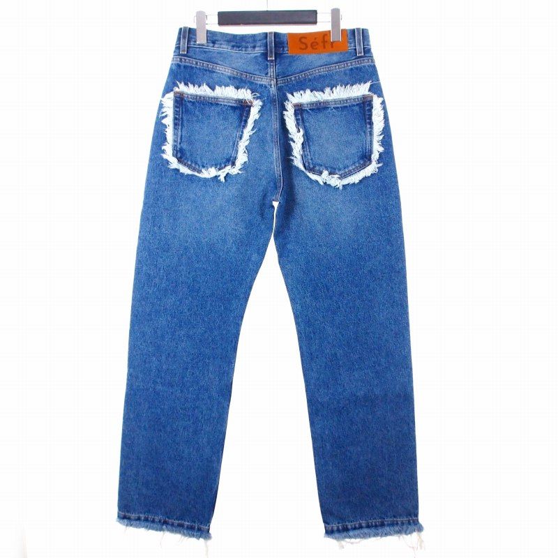 セファ Sefr 25AW Frayed Cut Jeans DARK RIVER BLUE ニムパンツ