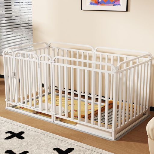 Aredenペットサークルペットフェンス犬サークルケージドア付き 2つのドア 120 x 60 70 cm 高さ70 折りたたみ 栅組立簡単レイアウト自由複数 トイレトレーニング脱走防止自立ケージ…